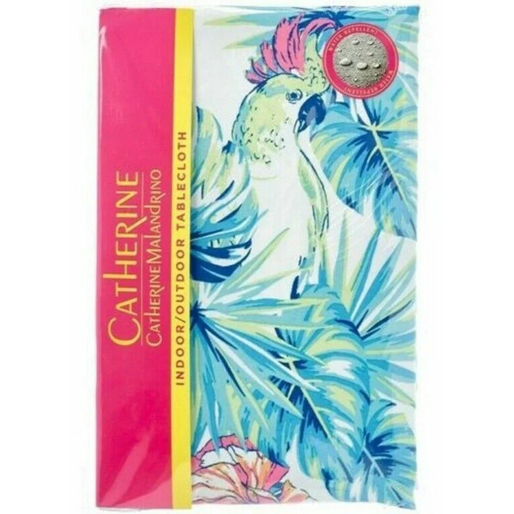 Parrot Cockatoo Fabric Tablecloth Indoor Outdoor Water Repellent 60x84